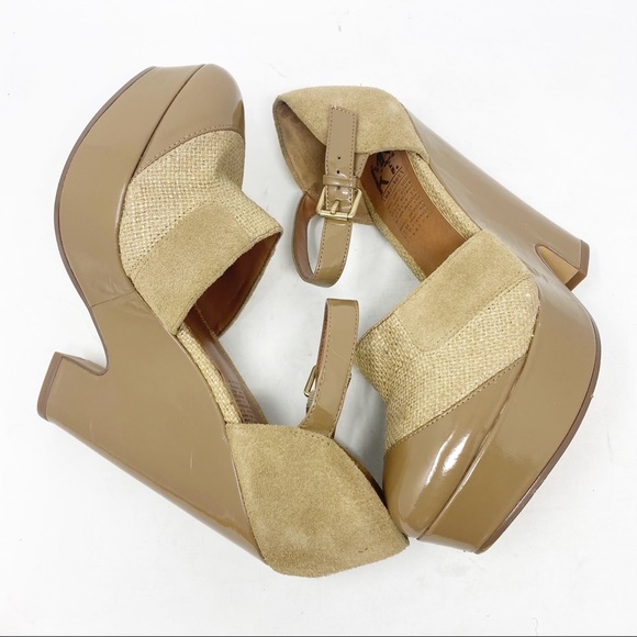 MRKT Market Lauren Heels Platform Tan Woven 7.5 - Picture 5 of 17